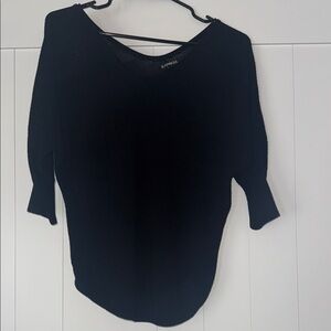 Express Women's Elegant Black V-Neck Sweater